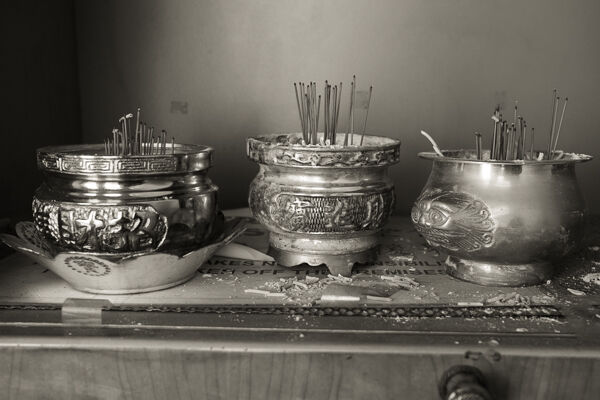 Fire-damaged Kwan Tai altar