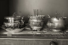 Fire-damaged Kwan Tai altar