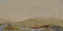 By the river Tawe 3, Brecon Beacons, 2019, oil on wood, 20.5 x 41 cm