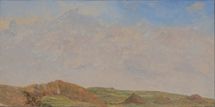 From Hollinsclough Rake 2, The Peak District, 2019, 20.5 x 41 cm, oil on wood