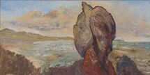 Freshwater West 11, 2020, oil on wood, 20.5 x 41 cm