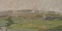 Holwick Scar, Teesdale, 2019, 20.5 x 41 cm, oil on wood
