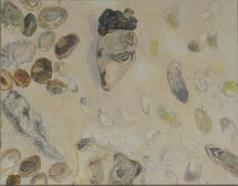 Still Life with Limpets, 2020, oil and pencil on linen, 35 x 45 cm