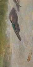 In Flight, 2019, oil on wood, 41 x 20.5 cm