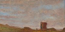 On Caradon Hill 1, Cornwall, 2020, oil on wood, 20.5 x 41 cm