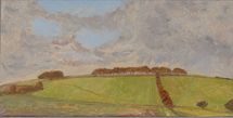 Rockley Down, Wiltshire, 2020, 20.5 x 41 cm, oil on wood