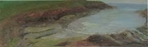 St Bride's 1, Pembrokeshire, 2016, oil on board, 15 x 48 cm
