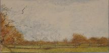 Surrey - November, 2018, oil on wood, 20.5 x 41 cm