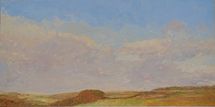 The Cotswolds, Looking South 1, 2018, 20.5 x 41 cm, oil on wood