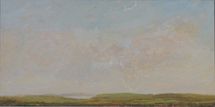 Towards Ramsey, Pembrokeshire, 2019, oil on wood, 20.5 x 41 cm