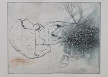 Untitled. 2020, etching, aquatint and watercolour, 15 x 20 cm