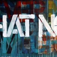 what now, 80x160x4.5cm, 2013, mixed media on canvas