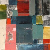 pink 381, 2013, 40x40x3.5cm, mixed media on canvas, £300