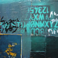 alphabloc, 31x41x1.6cm, mixed media on canvas, 2014