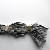 mountain fold (compressed), flexible dimensions, paper and metal clips, 2014