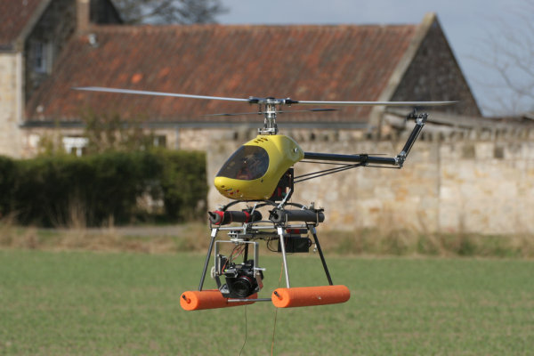 Where it all began for Lothian Aerial Imaging. One of two electric helicopters that we were operating in 2002.