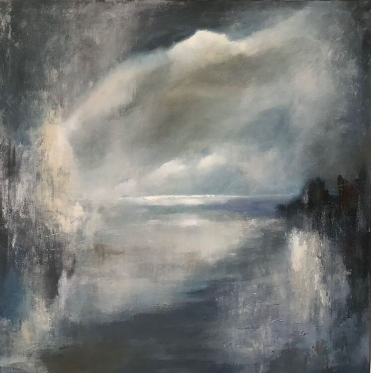 On Such a Night is an atmospheric painting by Ghislaine Beeson that is perfect for adding a calm focus to any room.