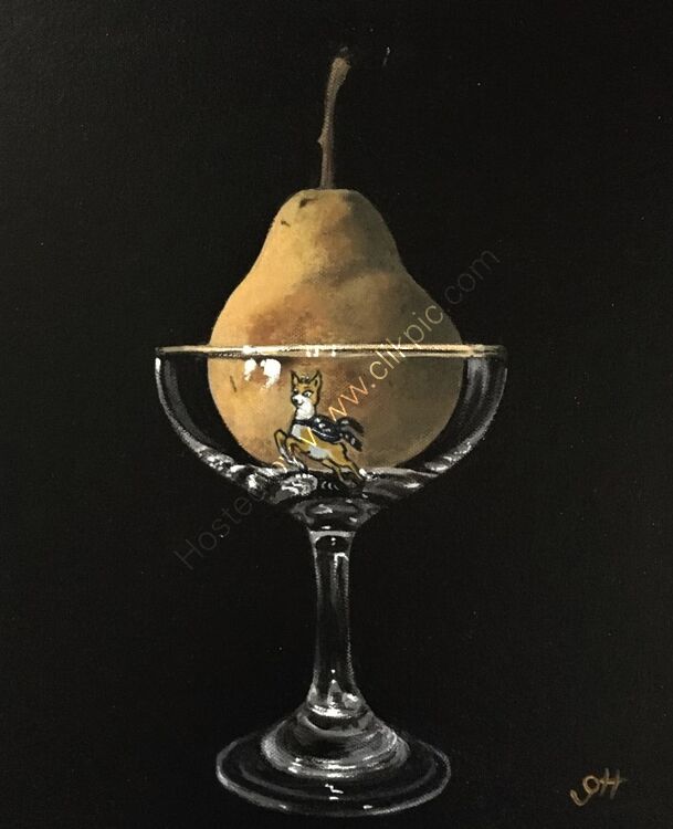 Pear in Babycham Glass