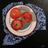 Apples with Patterned Napkin
