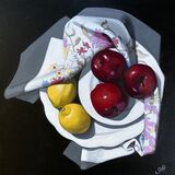 Lemons and Apples on Scarf