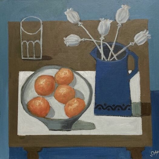 Oranges with Poppy Heads