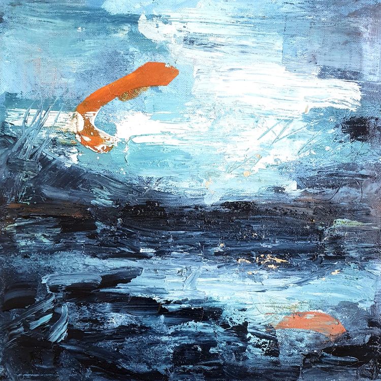 Cold wax Seascape