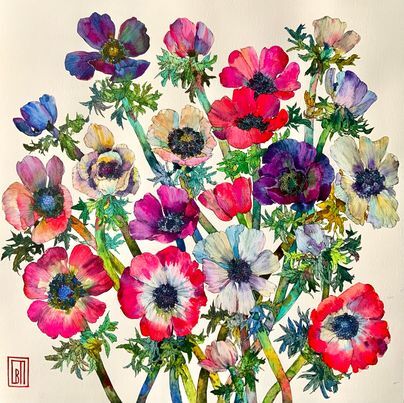 Anenomes Watercolour - Anenomes