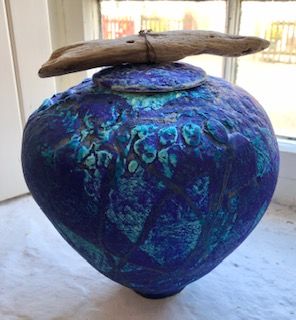 Blue Lidded Vessel