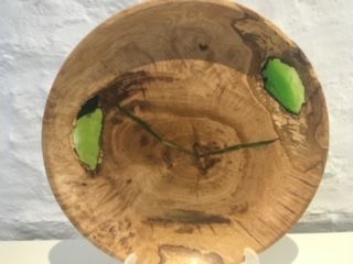 Large wood and resin bowl