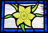 Daffodil Stained Glass Door Panel