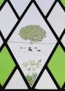 Rural Painted Scene in Stained Glass Window, Hilmarton