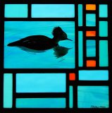 Merganser Stained Glass Panel