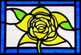Rose Stained Glass Front Door Panel