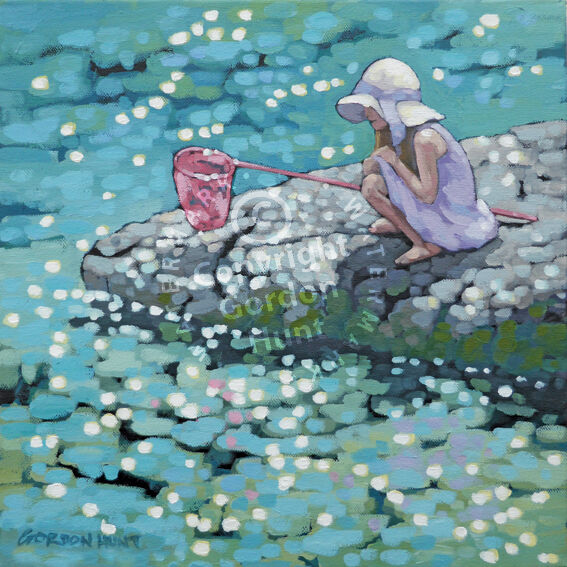 Patience. A girl fishing. Gordon Hunt