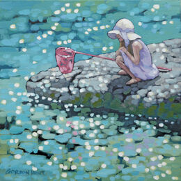 Patience. A girl fishing. Gordon Hunt