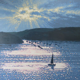 Morning sunshine 91 x 121cm (36"x48") morning sunshine River Fowey. Gordon Hunt