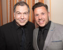 X Factor winner Steve Brookstein with comedian Aaron James