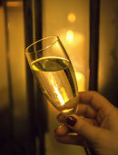 Wine by candle light at South Lodge