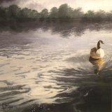 ' HEMLINGFORD WATER ' acrylic on paper 15.5 x 15.5 ins 39.5 x 39.5 cms