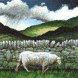 ' DRYSTONE. WET LATER ' 10 x 10 ins framed 25.4 x 25.4 cms framed