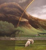 ' BOUNDARY ' acrylic on wooden panel 42 x 39 x 2 ins 166 x 99 x 5 cms