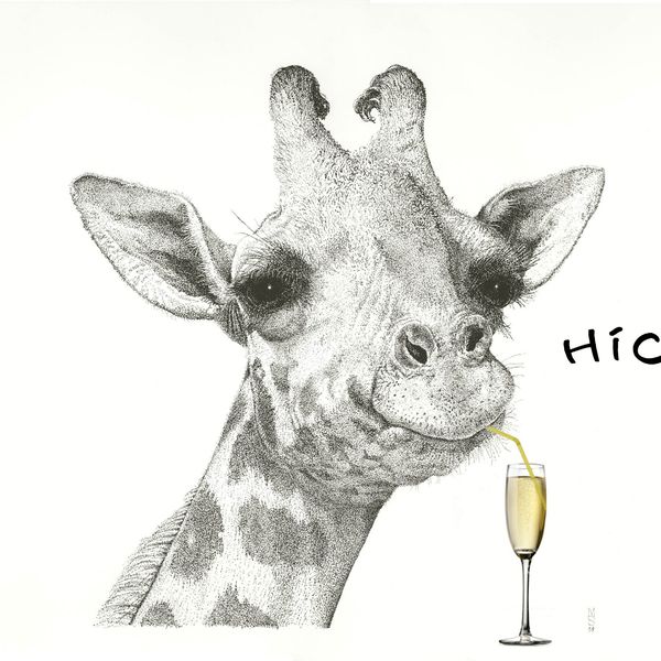 Geraldine Giraffe Geraldine Giraffe 'Hic' stipple celebrate greeting card champagne bubbles