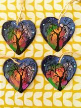 Wintery hanging hearts