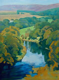 In the Dales, Strid Woods. Large oil.