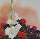 Gladioli, begonia and pansies