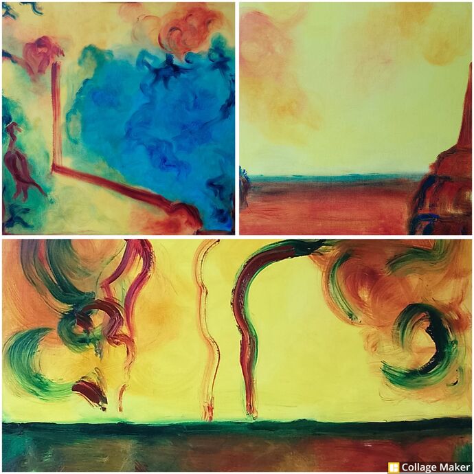 Glimpses of my two 100x100cm and 60x80cm oil paintings as works in progress towards an exciting project on 2027 ....