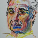Portrait in oil pastel