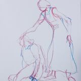 27 May 2026. A gentle musing to support my next big oil painting drawn on A4, slightly cropped.  A musing perhaps, however, I always regard everything I do as the finished article;  each line, brush stroke etc is equal in value.  Just my opinion of course!