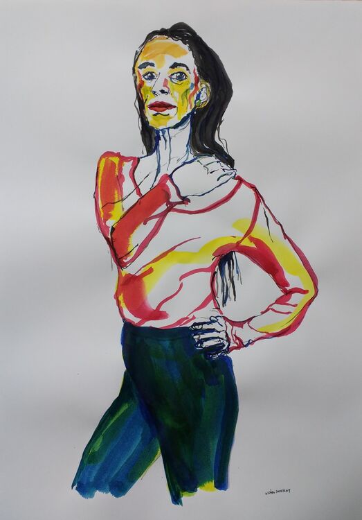 Portrait of a Dancer, ink on 43x61cm paper