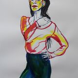 Portrait of a Dancer, ink on 43x61cm paper